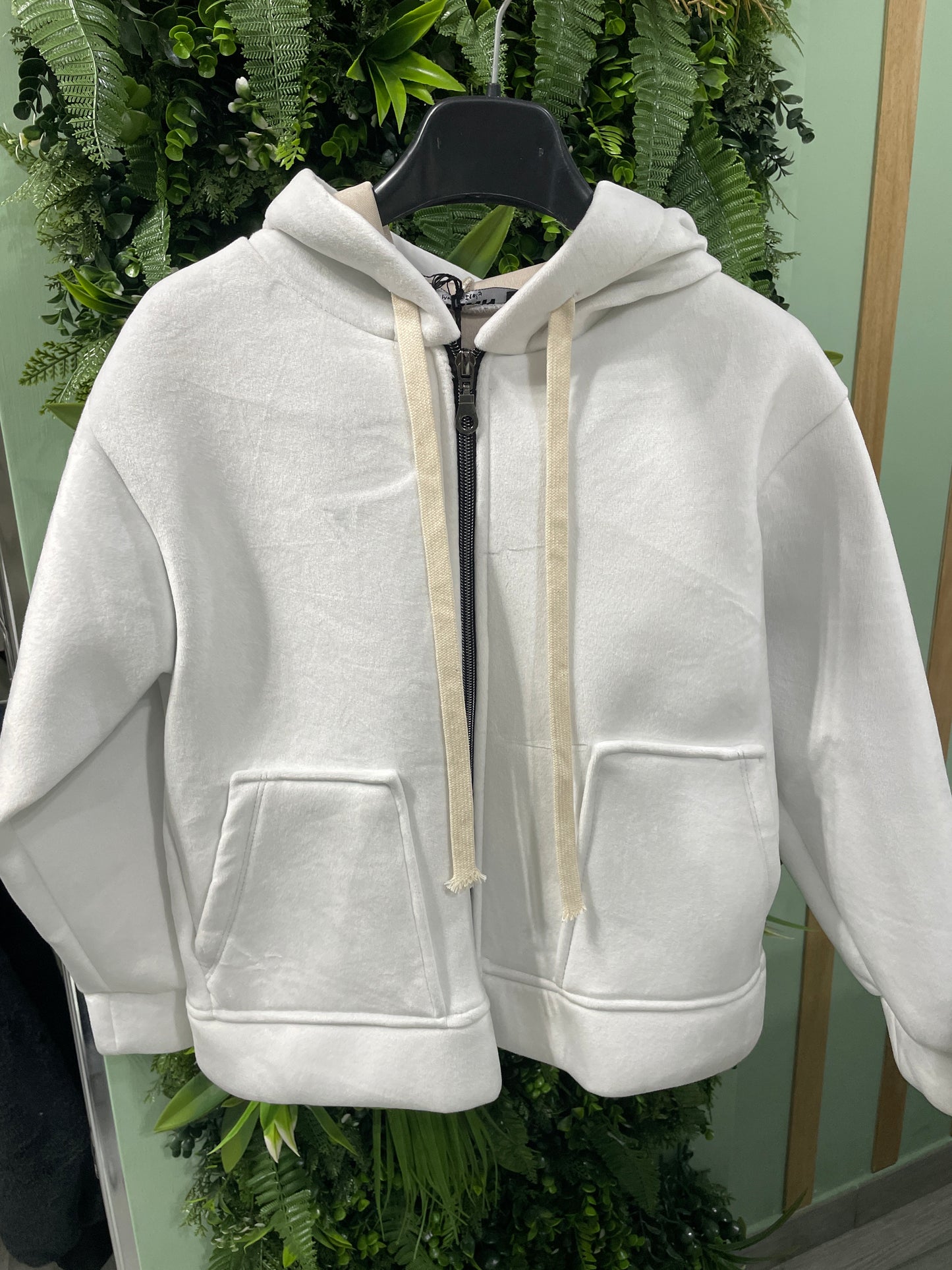 felpa in camoscio con zip
