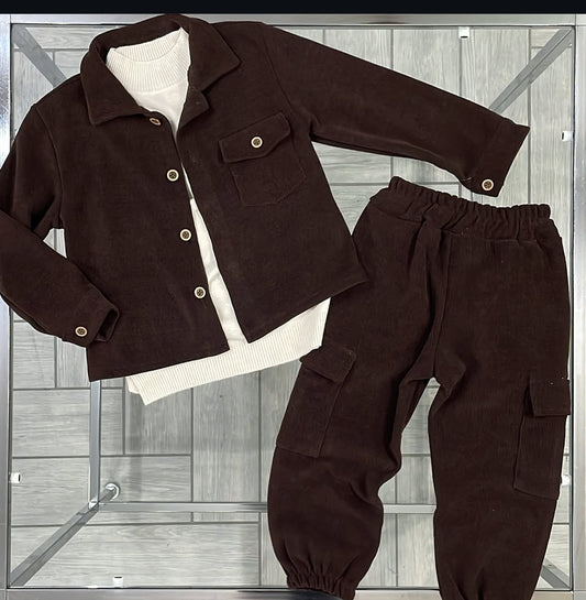 completo in velluto marrone