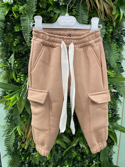pantalone cargo felpato