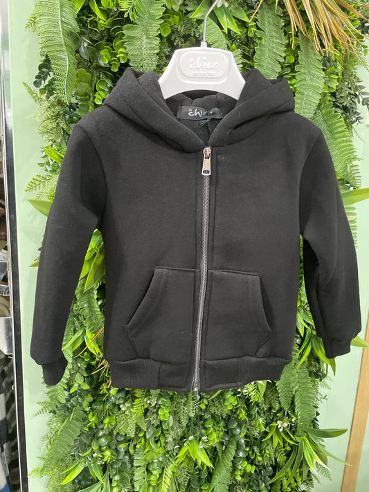 felpa con zip nera