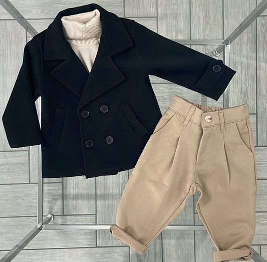 cappottino doppio petto nero