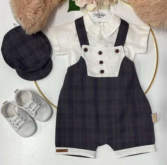 SALOPETTE CAMICIA E CAPPELLINO