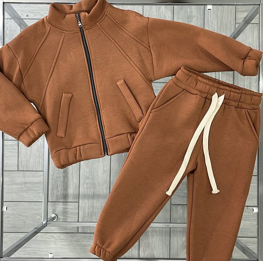 completo tuta felpato con zip