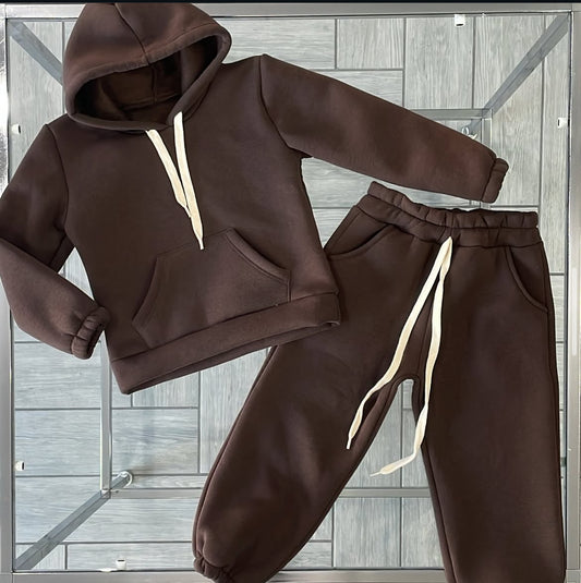 tuta felpata marrone