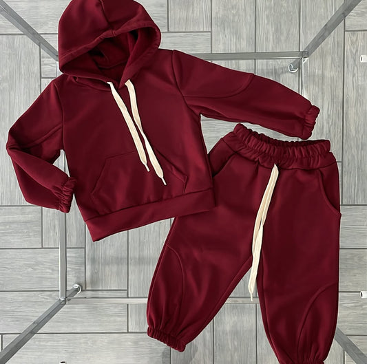 tuta felpata bordeaux